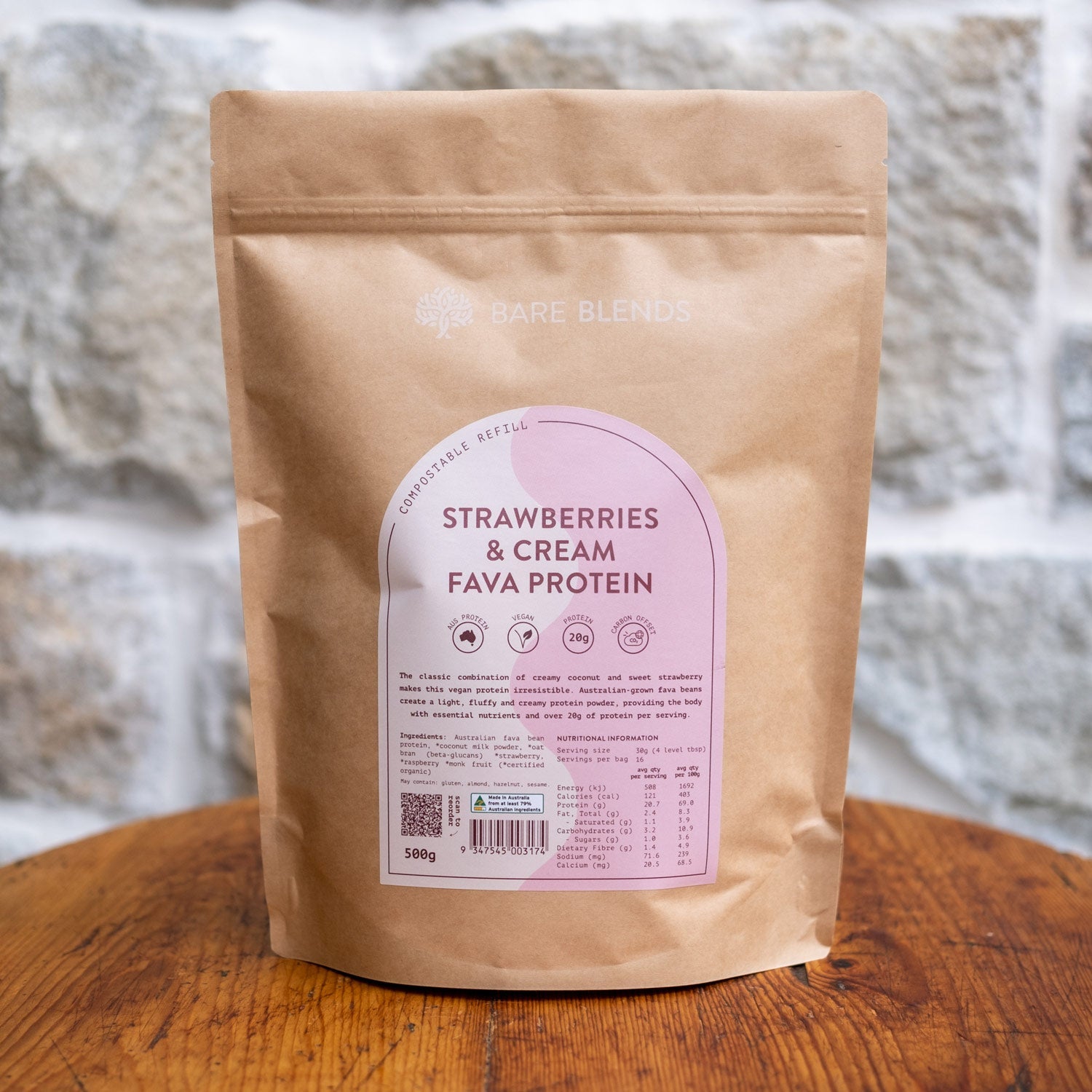 Strawberries & Cream Fava Protein pouch